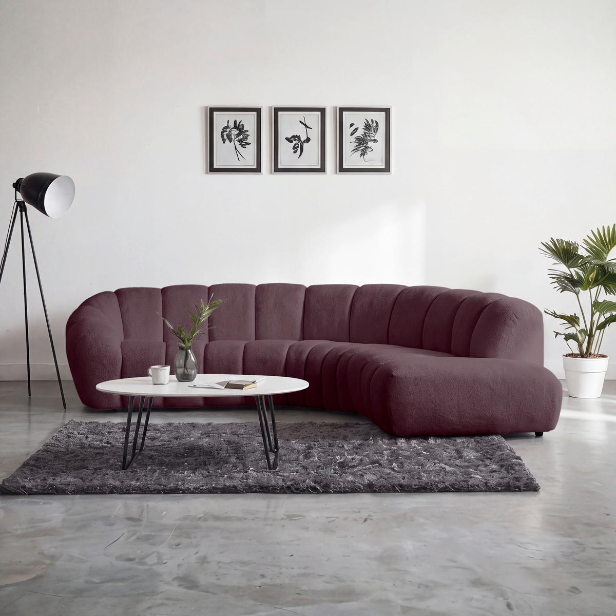 Megasofa Deseo Bordeaux - Bordeaux/Schwarz, MODERN, Kunststoff/Textil (310/250cm) - Mömax