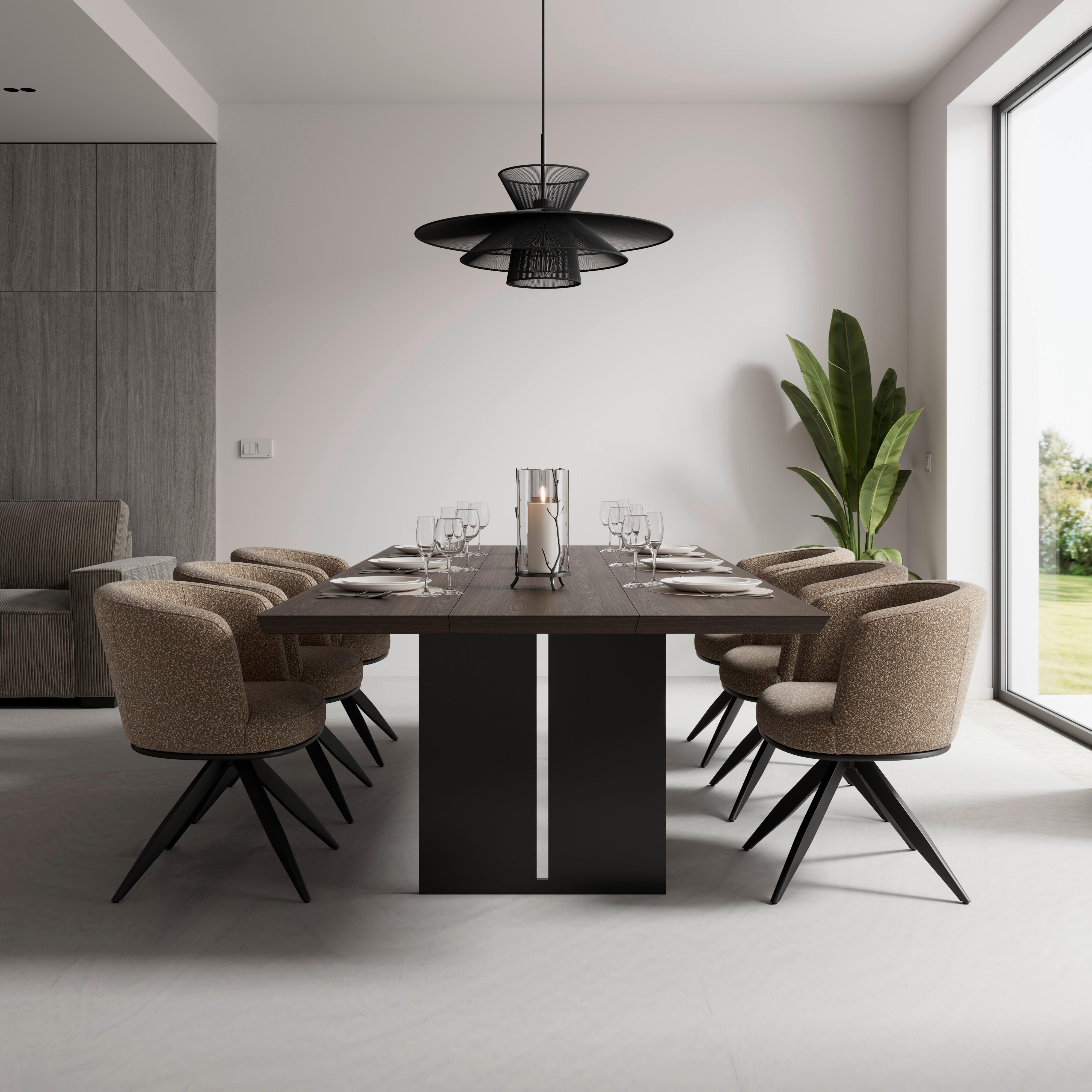 Armlehnstuhl Nela Braun Bouclé Drehbar Gepolstert - Schwarz/Braun, MODERN, Holz/Textil (62/77/62cm) - Bessagi Home