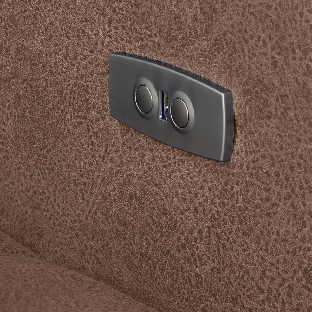 Ecksofa Panama links Terracotta - Terracotta/Schwarz, KONVENTIONELL, Textil/Metall (216/89-102/304cm) - Premium Living