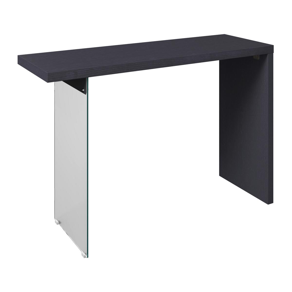 Konsolentisch Milan Schwarz Glas/Holz - Klar/Eichefarben, MODERN, Glas/Holz (120/80/40cm) - Bessagi Home