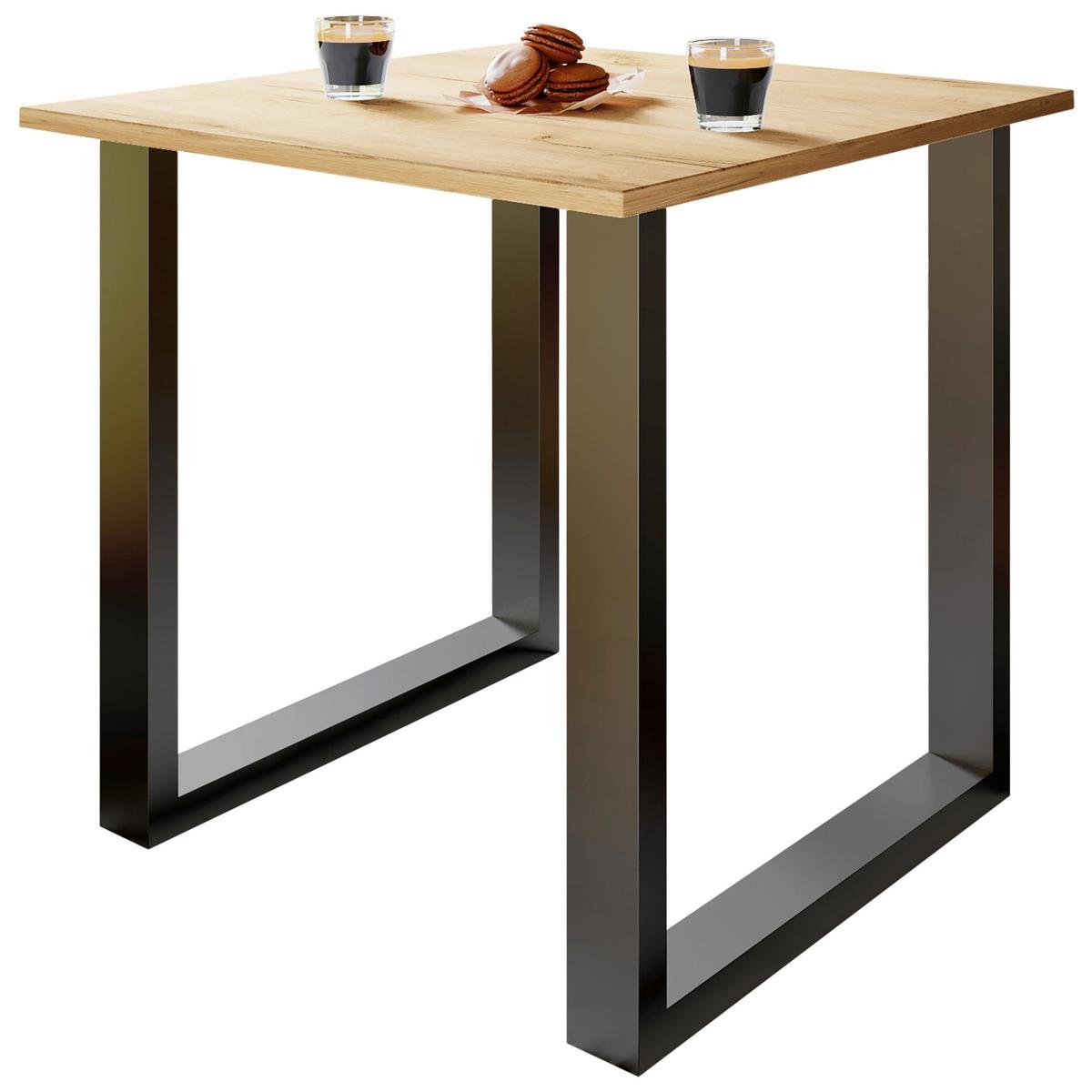 SCHREIBTISCH LONA - Honigeiche/Silberfarben, Design, Holzwerkstoff/Metall (80/76/50cm) - MID.YOU