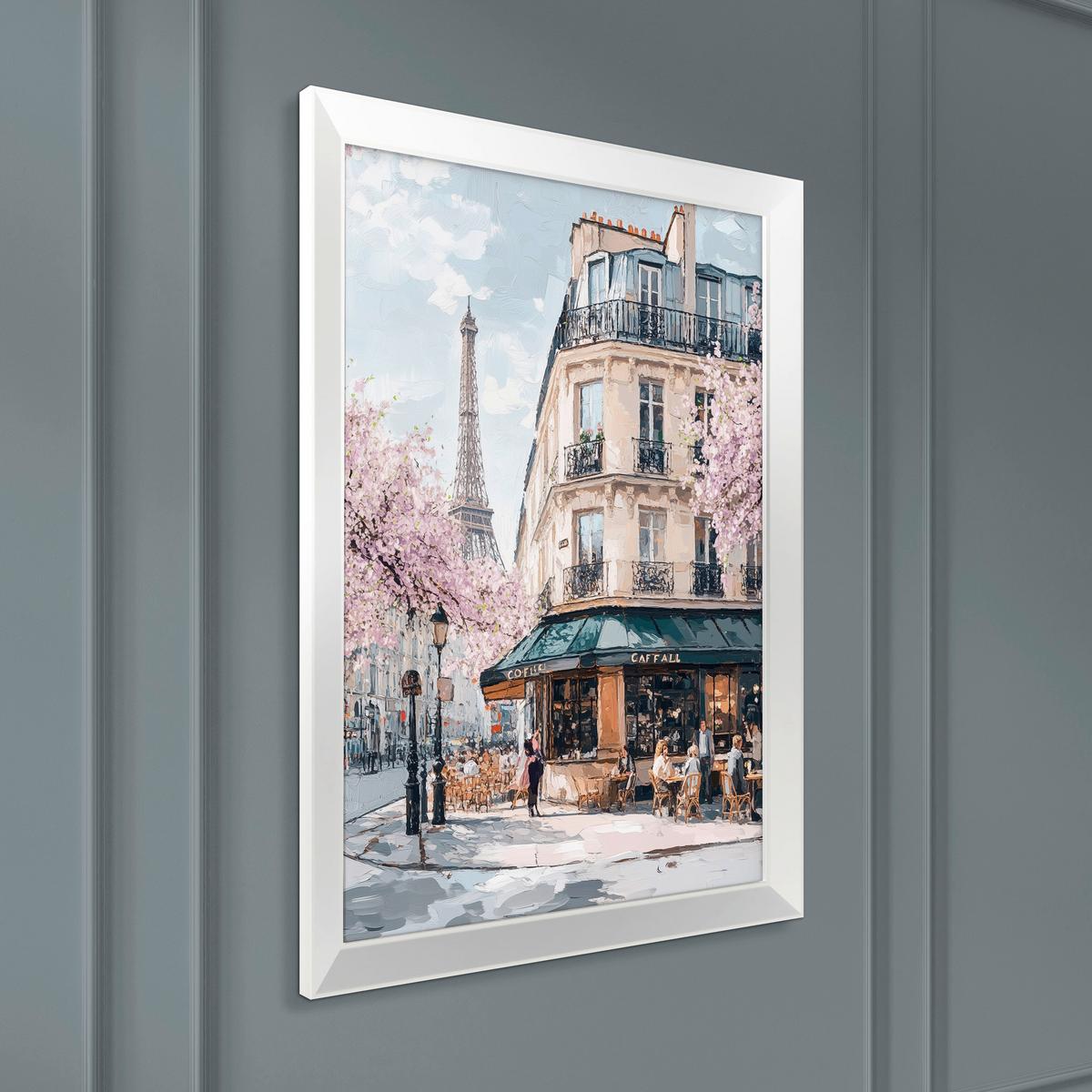 Druckgrafik Corner Cafe Multicolor/Weiß ca. 75x56cm - Multicolor/Weiß, Basics, Holz/Papier (75/56/3cm)