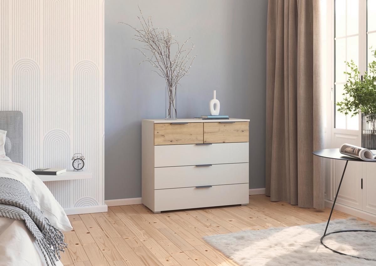 Kommode Ellmau Champagner/Eiche - Champagner/Eiche Artisan, KONVENTIONELL, Holzwerkstoff/Metall (93/81/42cm) - Premium Living