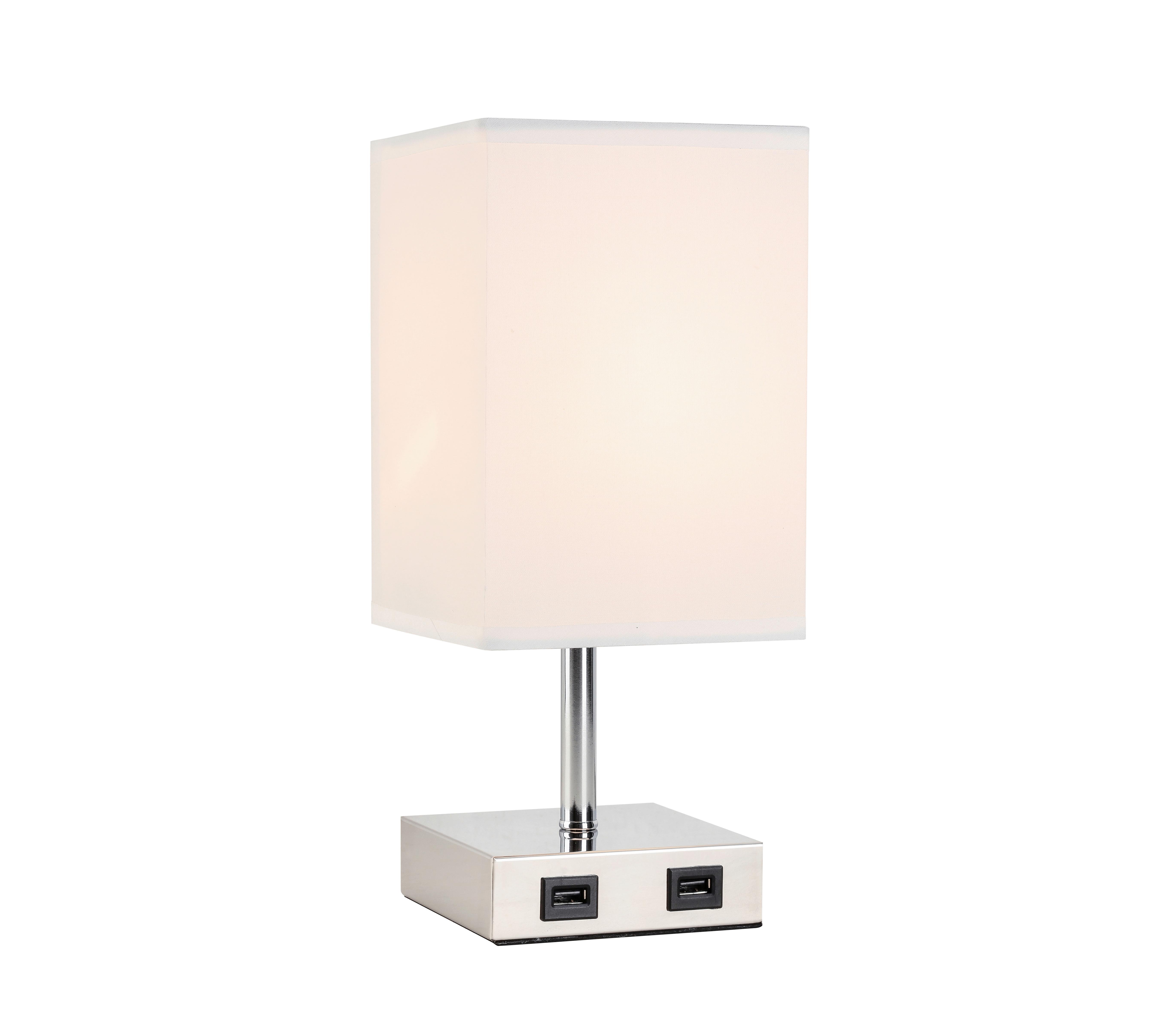 BORDSLAMPA ZIBOL - vit/nickelfärgad, Romantik / Lanthus, metall/textil (13/13/30cm) - Mömax