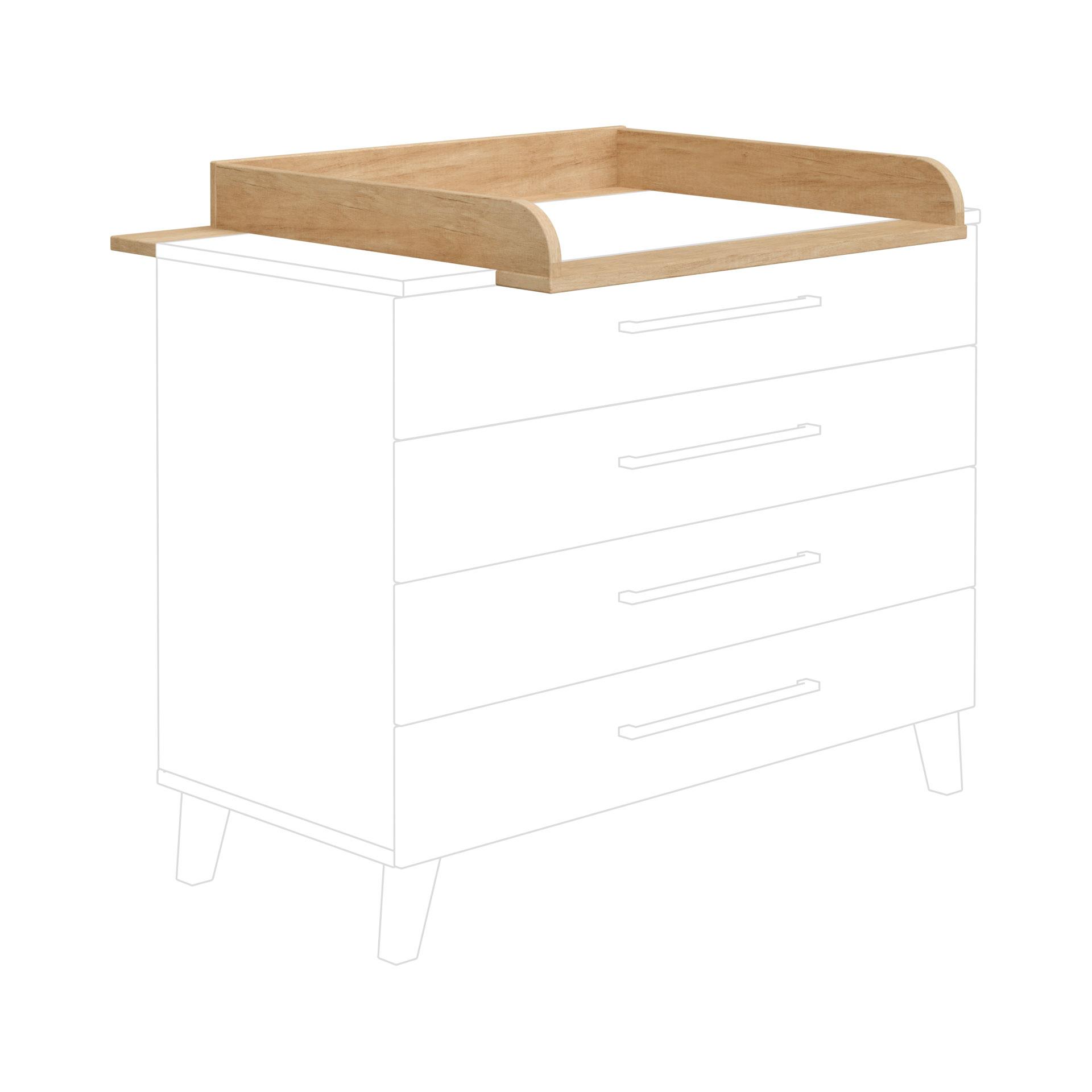 NAKŁADKA DO PRZEWIJANIA 1357104 OSCAR - kolor dębowy, Basics, materiał drewnopochodny (123,5/12,5/78,7cm) - Paidi