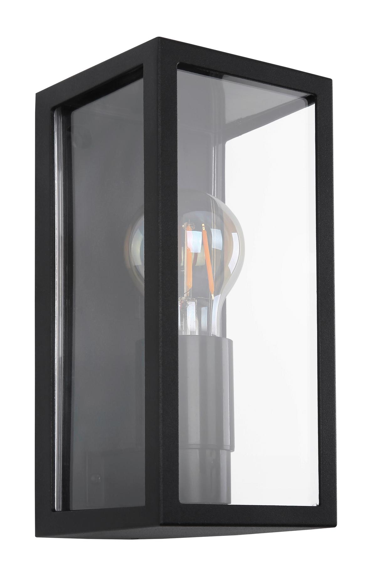 AUSSENWANDLEUCHTE 31981 - Klar/Schwarz, Basics, Kunststoff/Metall (11/11/22,8cm) - Globo
