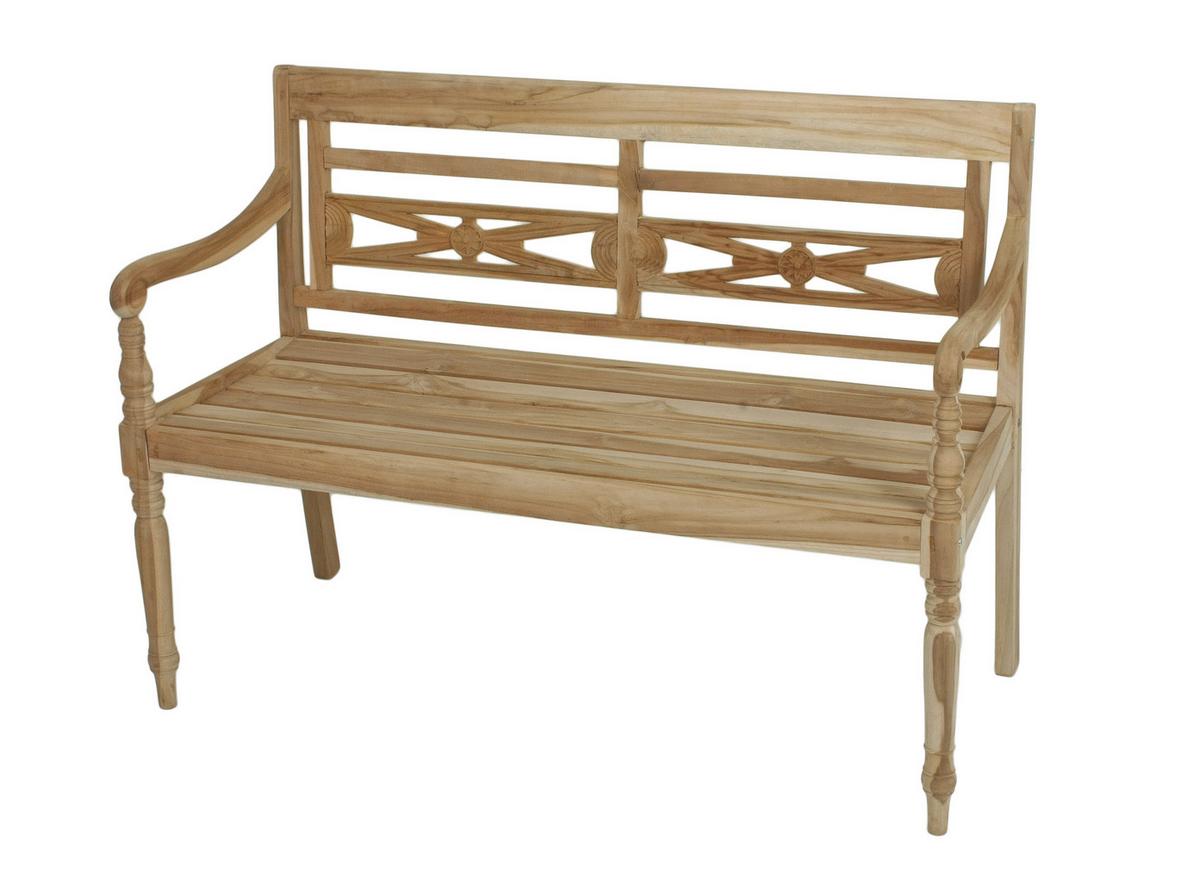 Gartenbank Echtholz Teak 2-Sitzer Sumatra - Naturfarben, Basics, Holz (120/86/55cm) - Gardenson