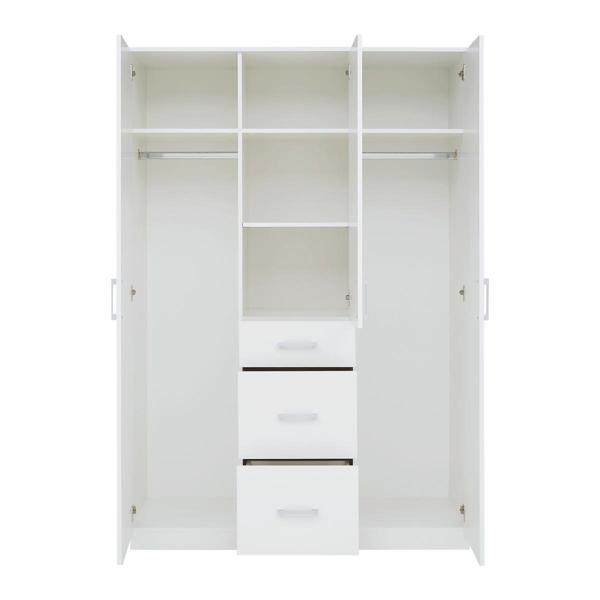 Drehtürenschrank Lasse Weiß - Weiß, KONVENTIONELL, Holz (135/196/55cm) - Mömax