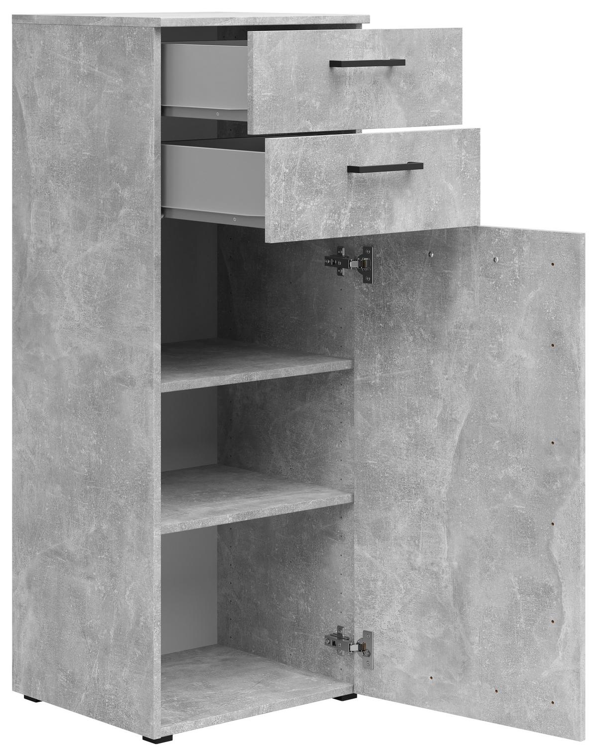 Kommode Multistauraum Betonoptik - Anthrazit/Schwarz, MODERN, Holzwerkstoff/Kunststoff (45/115/40cm) - Mömax
