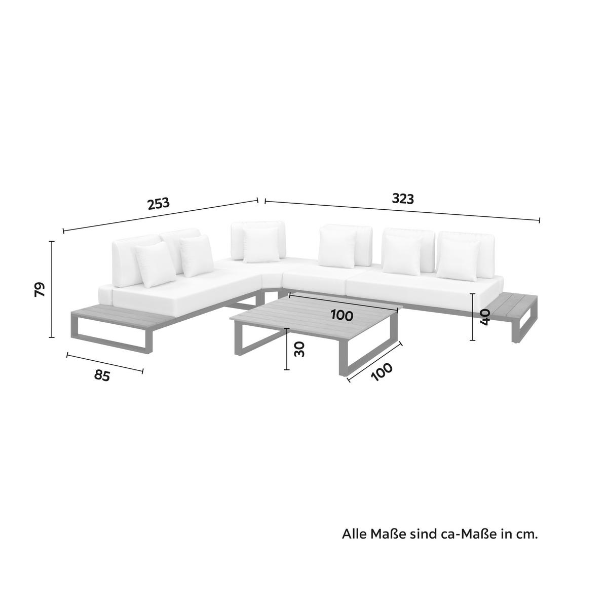 Garnitură grădină Silvano - alb/negru, Modern, plastic/metal (323/79cm) - Bessagi Garden