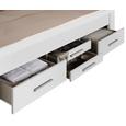 Bett Weiß 160x200cm - Weiß, KONVENTIONELL, Holzwerkstoff/Textil (208/165/104cm) - Modern Living