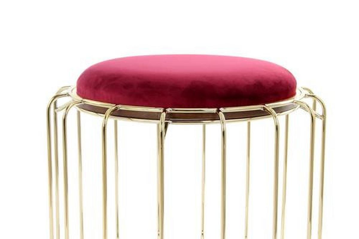 BEISTELLTISCH HKAPI - Rot/Goldfarben, Basics, Glas/Holzwerkstoff (50/50/45cm) - Kayoom