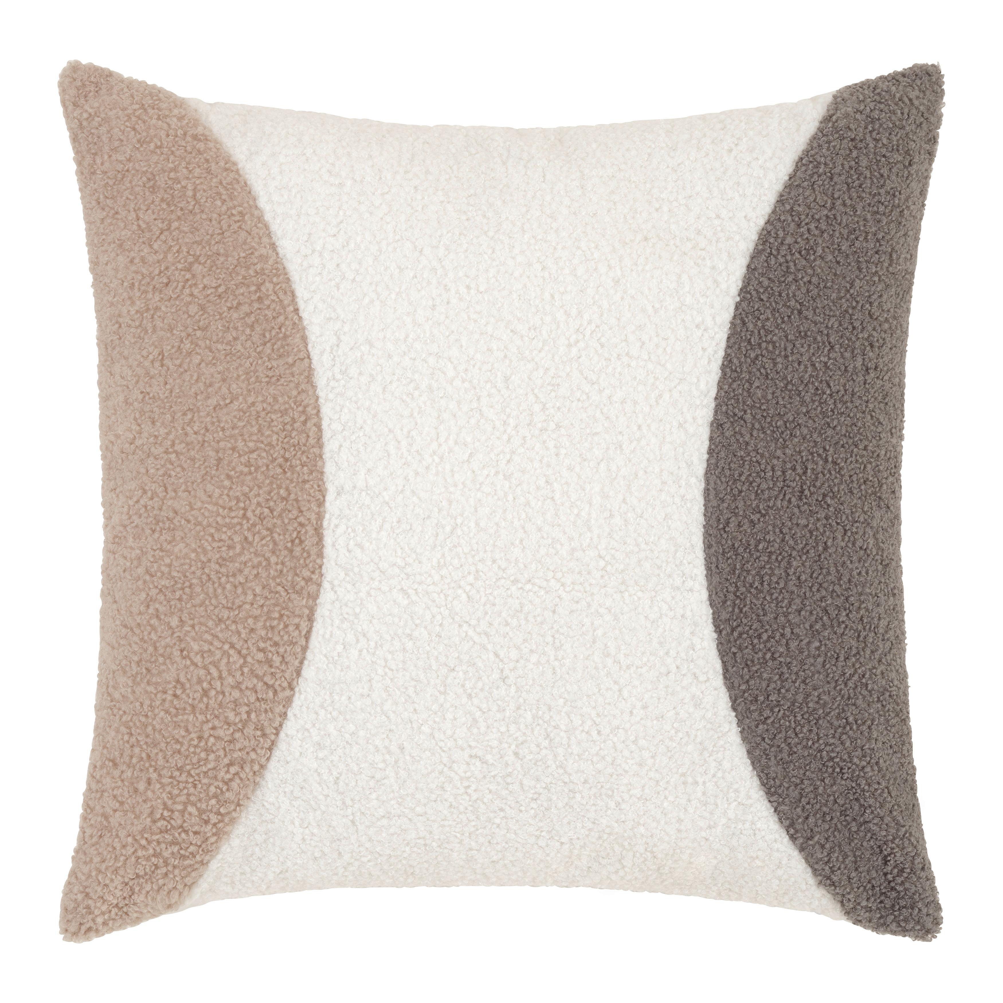 Zierkissen Anna Grau/Naturfarben ca. 45x45cm - Beige/Naturfarben, Modern (45/45cm) - Mömax