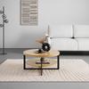 SOFFBORD RONDO - svart/ek Artisan, Klassisk, metall/trämaterial (80/80/40cm) - Mömax