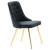 STUHL-SET VELVET DELUXE - Goldfarben/Schwarz, Design, Kunststoff/Textil (50/88.5/66cm) - Livetastic