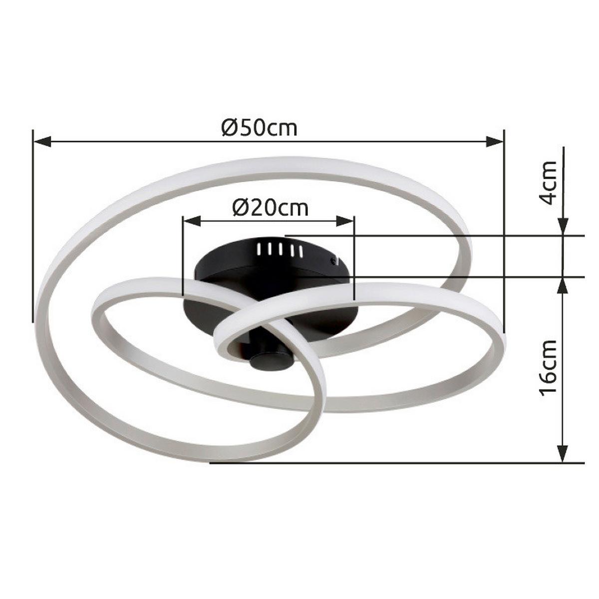 LED-DECKENLEUCHTE 67183-40N GLYXAR - Weiss/Schwarz, Design, Kunststoff/Metall (50/16cm) - Globo