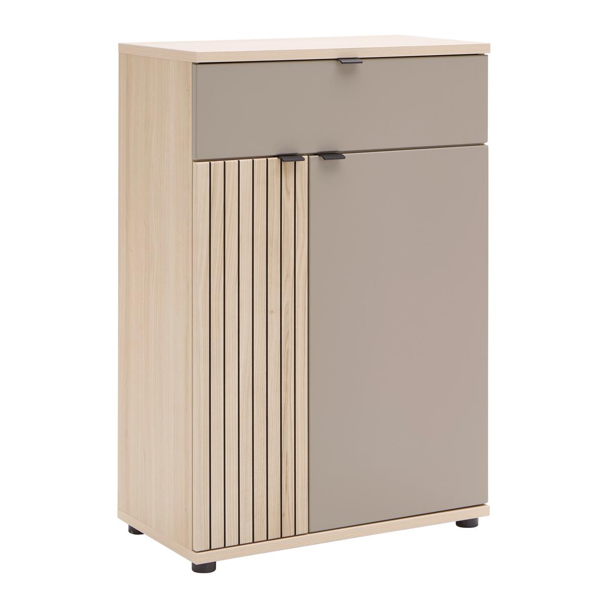 Schuhschrank Pisa Taupe/Eichefarben - Taupe/Eichefarben, MODERN, Holzwerkstoff/Metall (70/103/38cm) - Mömax