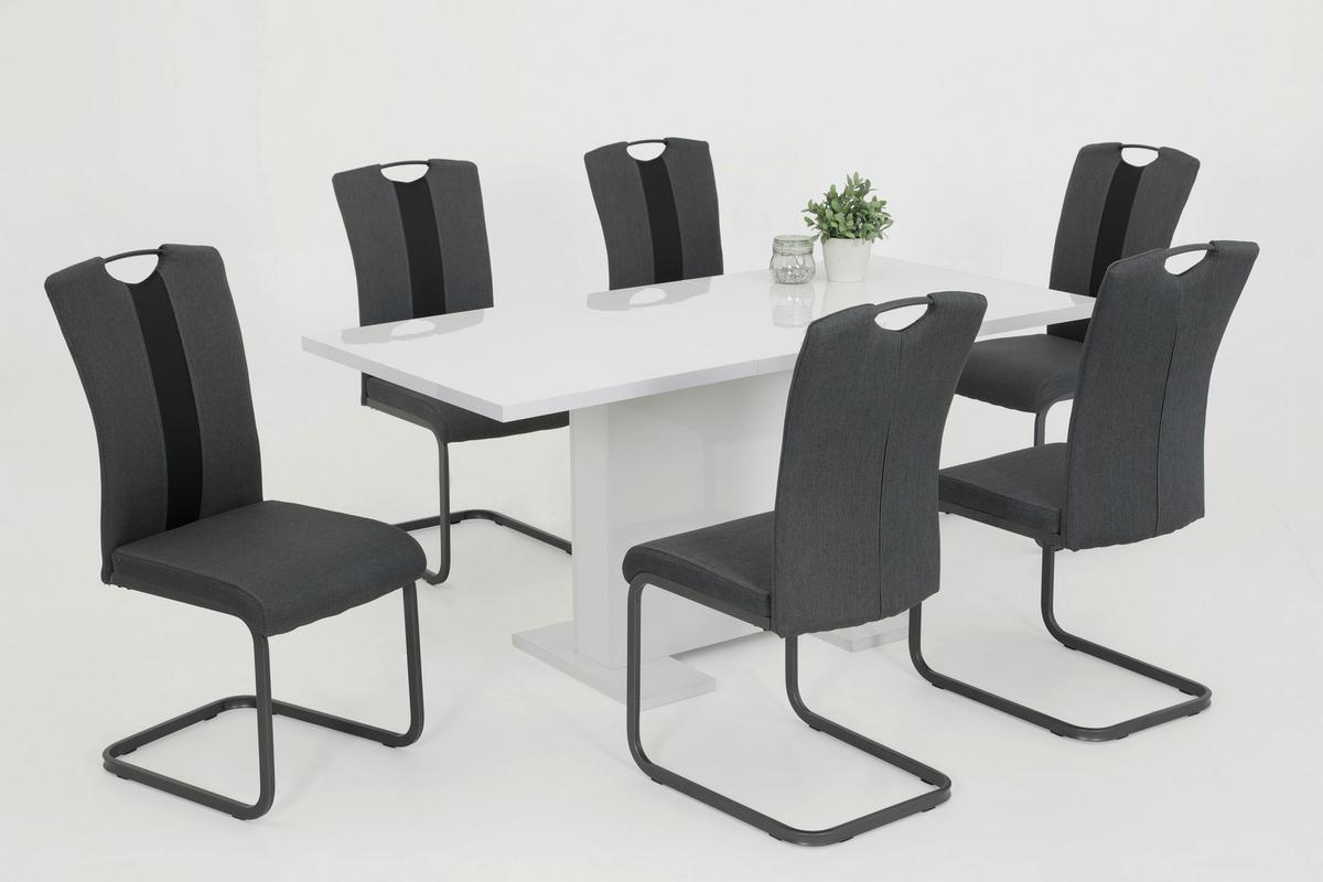 SCHWINGSTUHL-SET AMBER 2 S - Anthrazit/Grau, MODERN, Textil/Metall (43/98/56cm) - MID.YOU