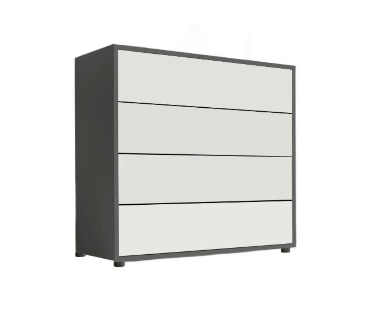 Kommode Mailand Typ 3 Anthrazit/Weiß - Anthrazit/Schwarz, MODERN, Holzwerkstoff/Kunststoff (79/73/33cm) - MID.YOU