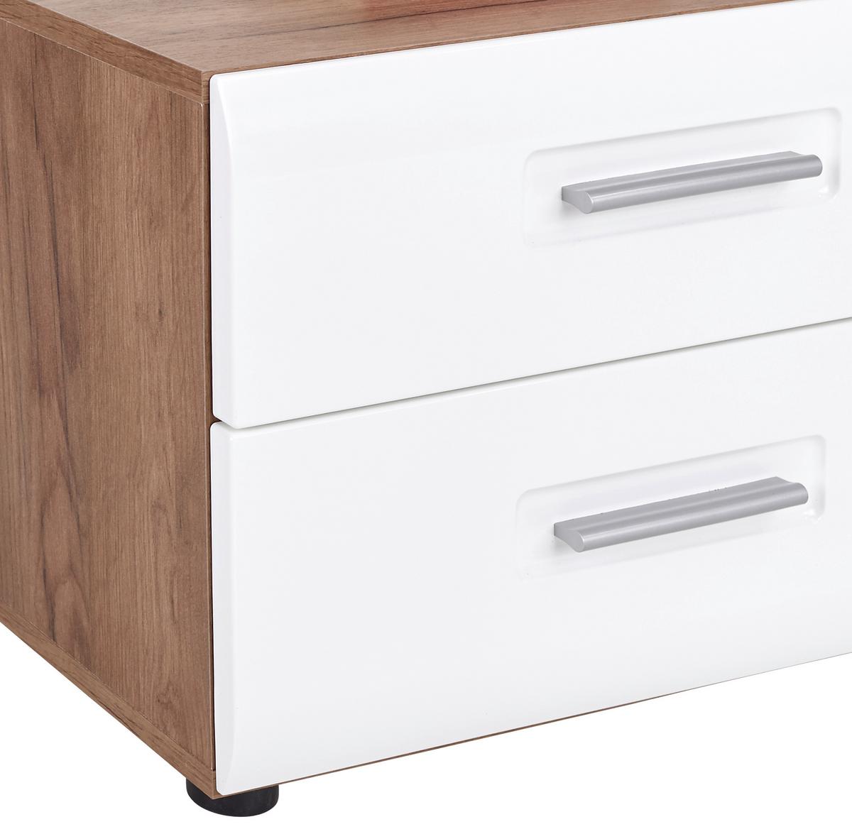 Nočna Omarica Avensis New - črna/barve hrasta, Konvencionalno, umetna masa/leseni material (56/40,5/37,1cm) - Mömax