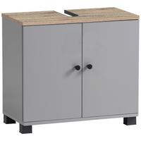 Waschbeckenunterschrank Balto Grau - Schwarz/Grau, MODERN, Holzwerkstoff/Kunststoff (60/62,4/32,6cm) - MID.YOU