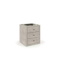 Noćni Ormarić Brisbane Ii - crna/krem, Trend, staklo/drvni materijal (49,5/56,5/46cm) - Premium Living