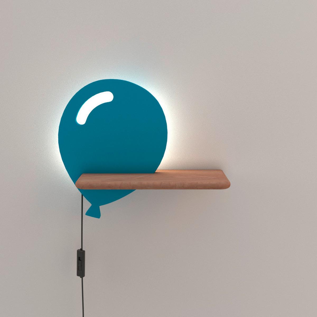 Zidna Svjetiljka Baloon - svijetlo plava, Konvencionalno, drvni materijal/drvo (31/12/26cm)