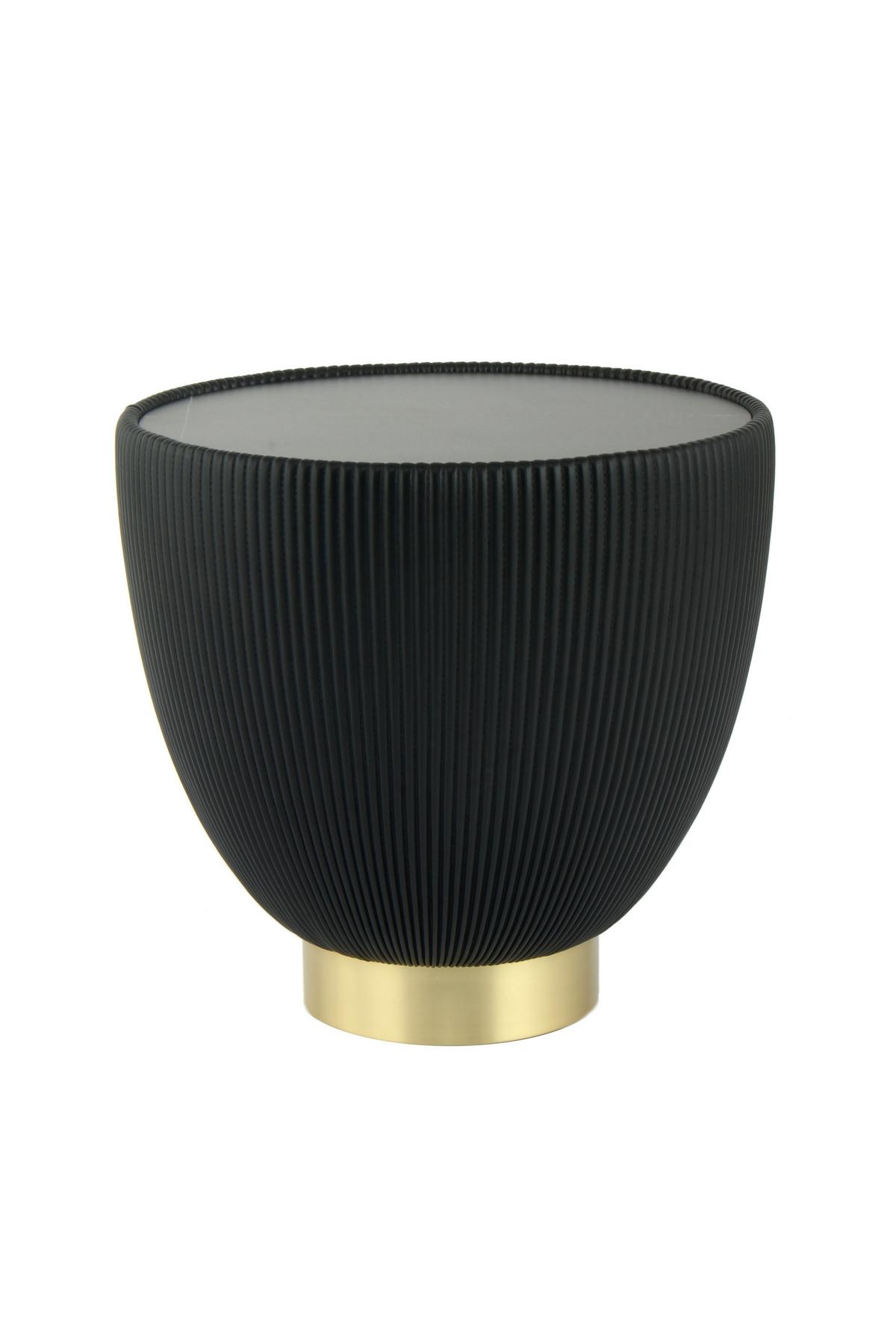 BEISTELLTISCH JOKAI 125 SCHWARZ - Goldfarben/Schwarz, Design, Textil/Stein (47/45cm) - Kayoom