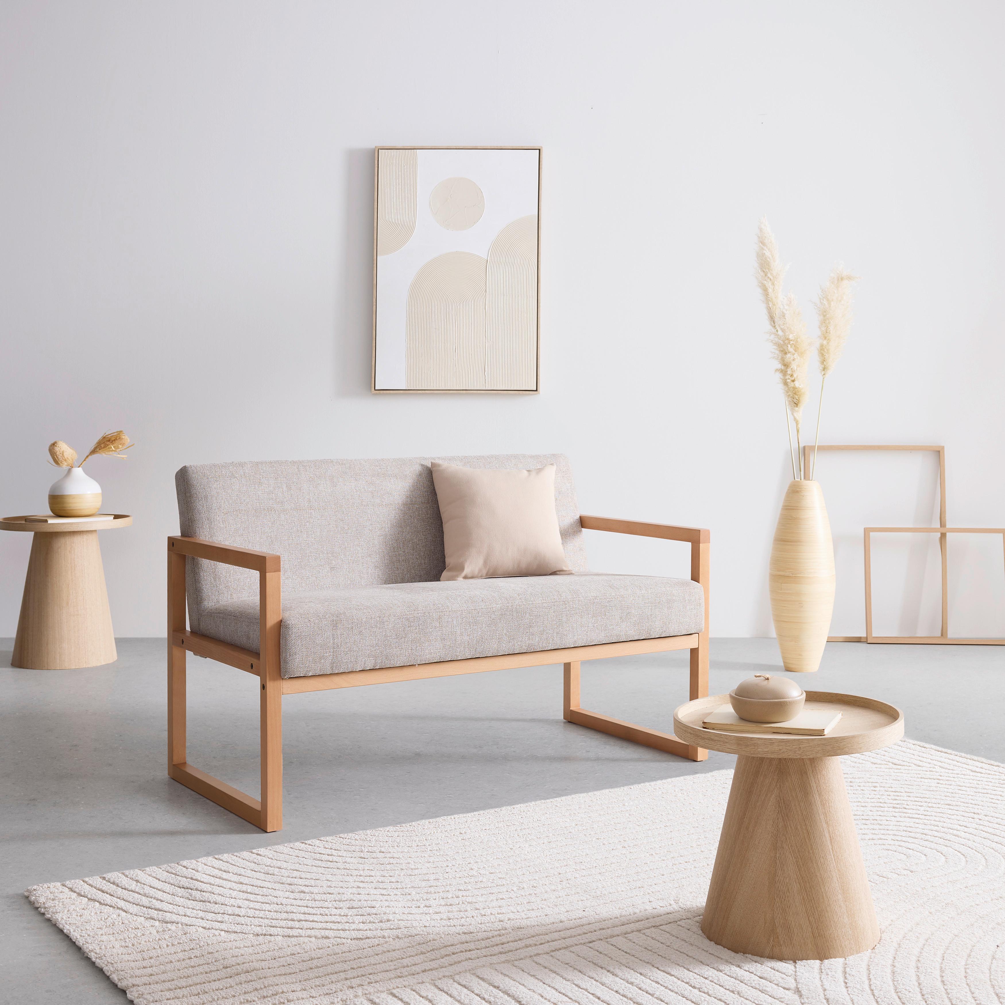 2-SITS SOFFA MALMÖ - ljusgrå/naturfärgad, Modern, trä/textil (120/75/69cm) - Mömax