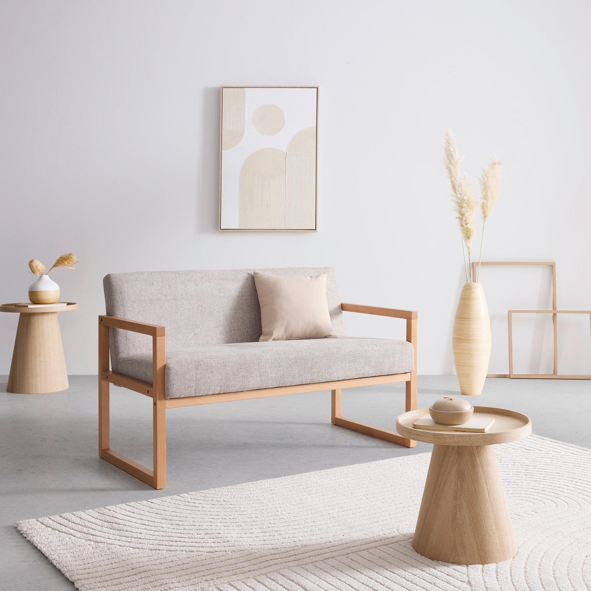 2-Sitzer-Sofa Malmö Hellgrau - Hellgrau/Naturfarben, MODERN, Holz/Textil (120/75/69cm) - Mömax