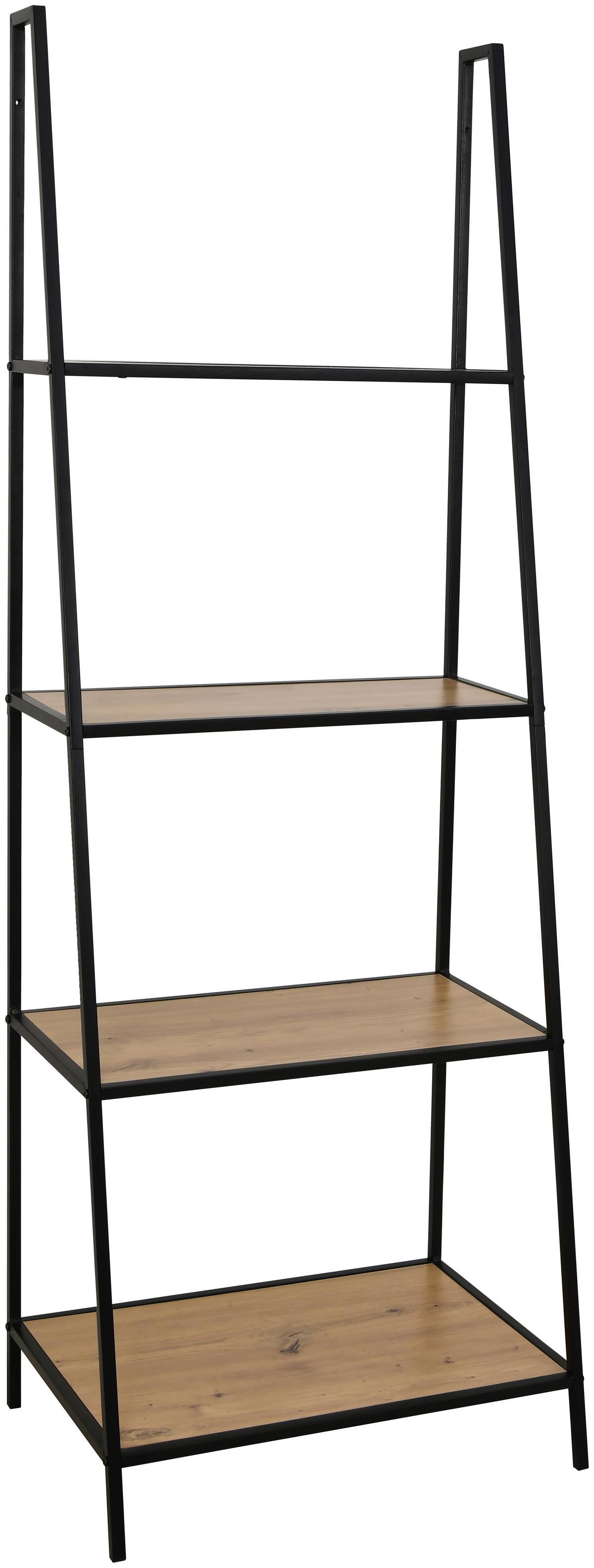 Regal Joris Naturfarben/Schwarz - Schwarz/Naturfarben, Modern, Holzwerkstoff/Metall (60/170/42cm) - Mömax