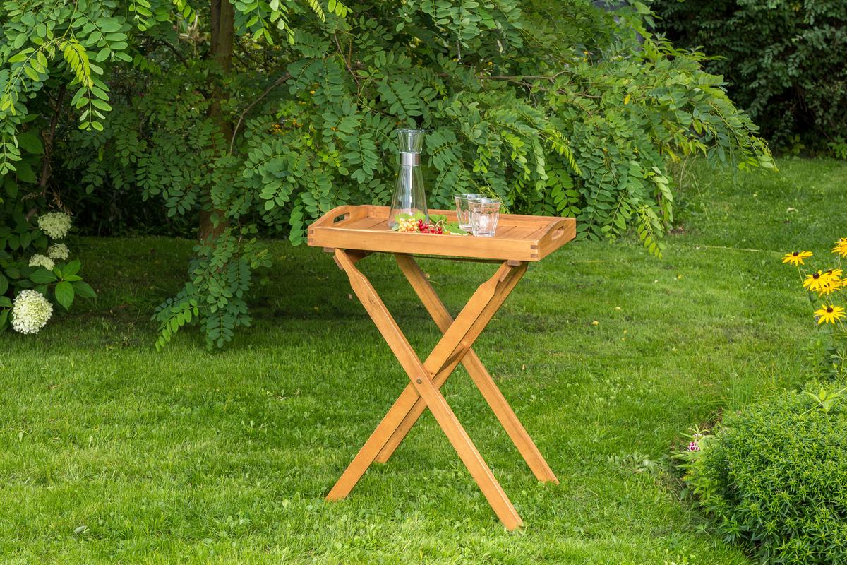 Gartenbeistelltisch Eukalyptusholz ca. 39x60x75cm - Braun, KONVENTIONELL, Holz (39/60/75cm) - Gardenson
