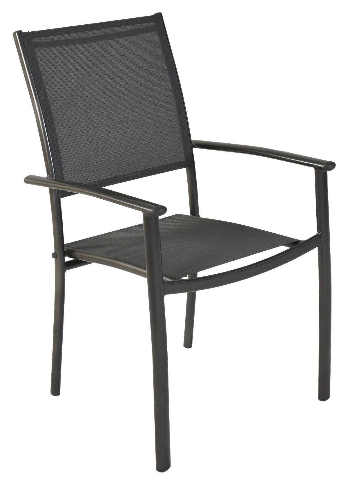 Set Vrtnih Stolov Milano, 2 Kos, Barve Grafita - siva/barve grafita, Moderno, kovina/tekstil (57/90/56cm) - Gardenson