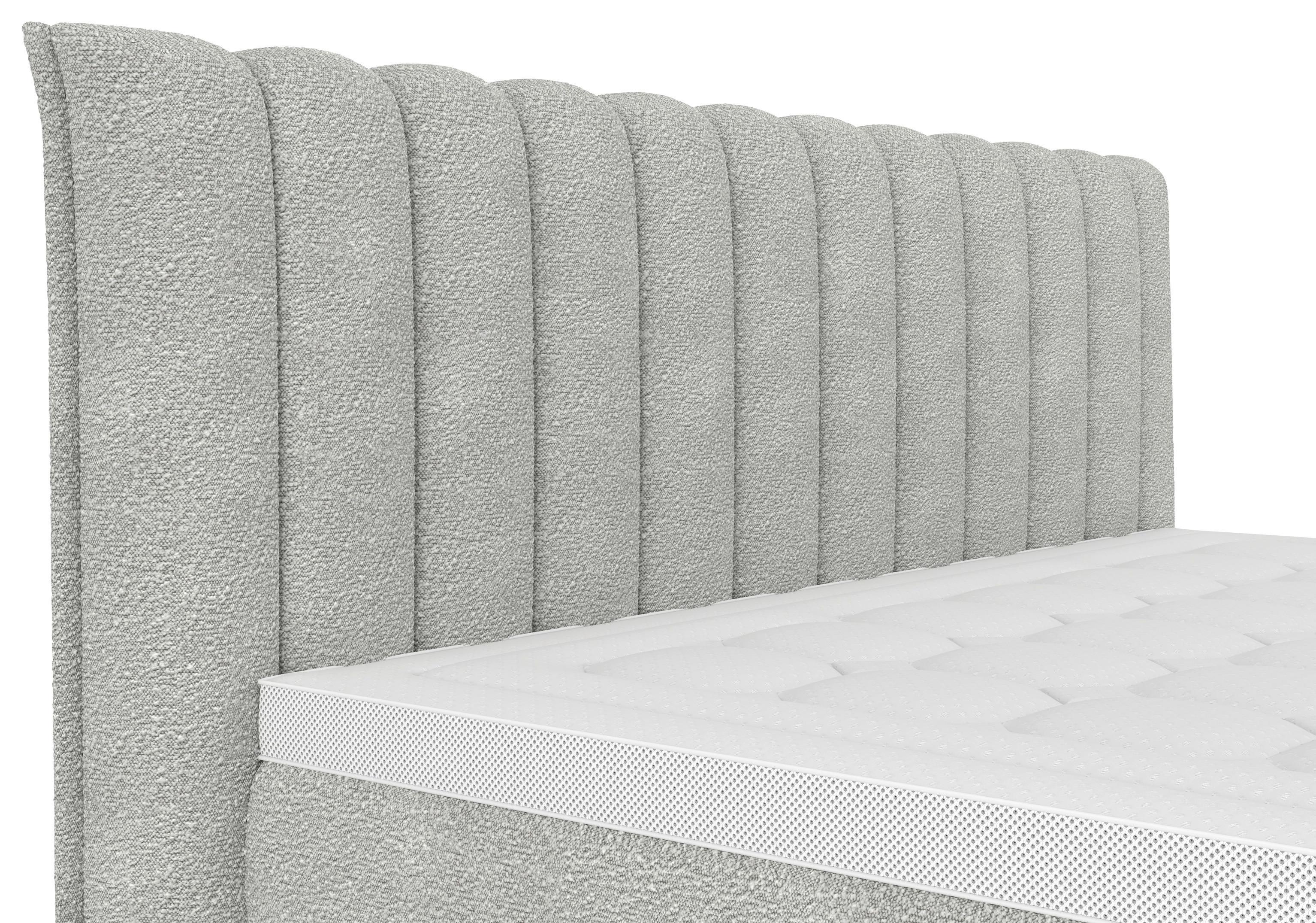 Boxspringbett Lina Hellgrau ca. 180x200cm - Hellgrau, KONVENTIONELL, Holz/Holzwerkstoff (180/200cm) - Premium Living