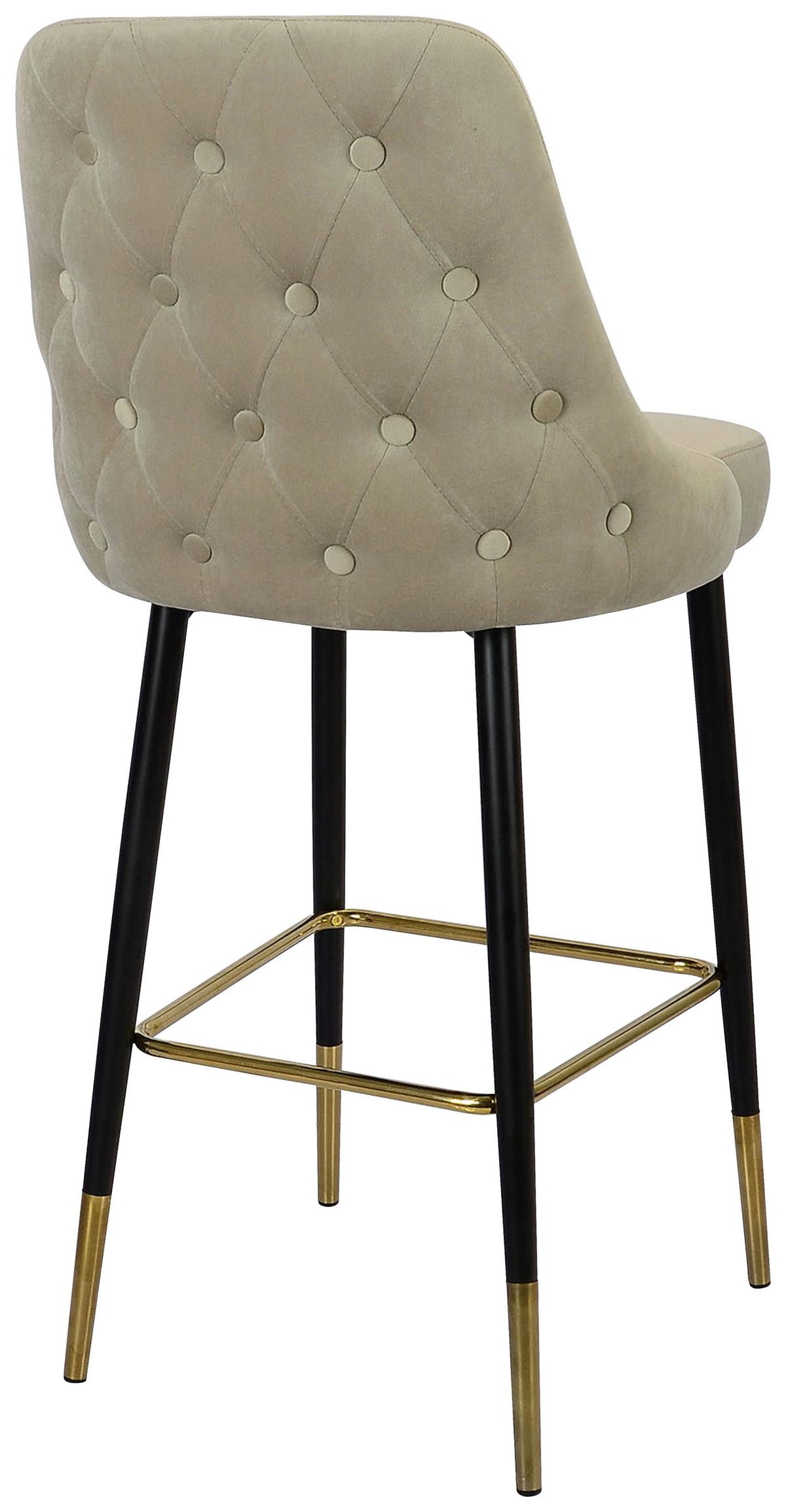 BARHOCKER MOJO 100 - Taupe/Goldfarben, Modern, Textil/Metall (53/110/57cm) - Kayoom