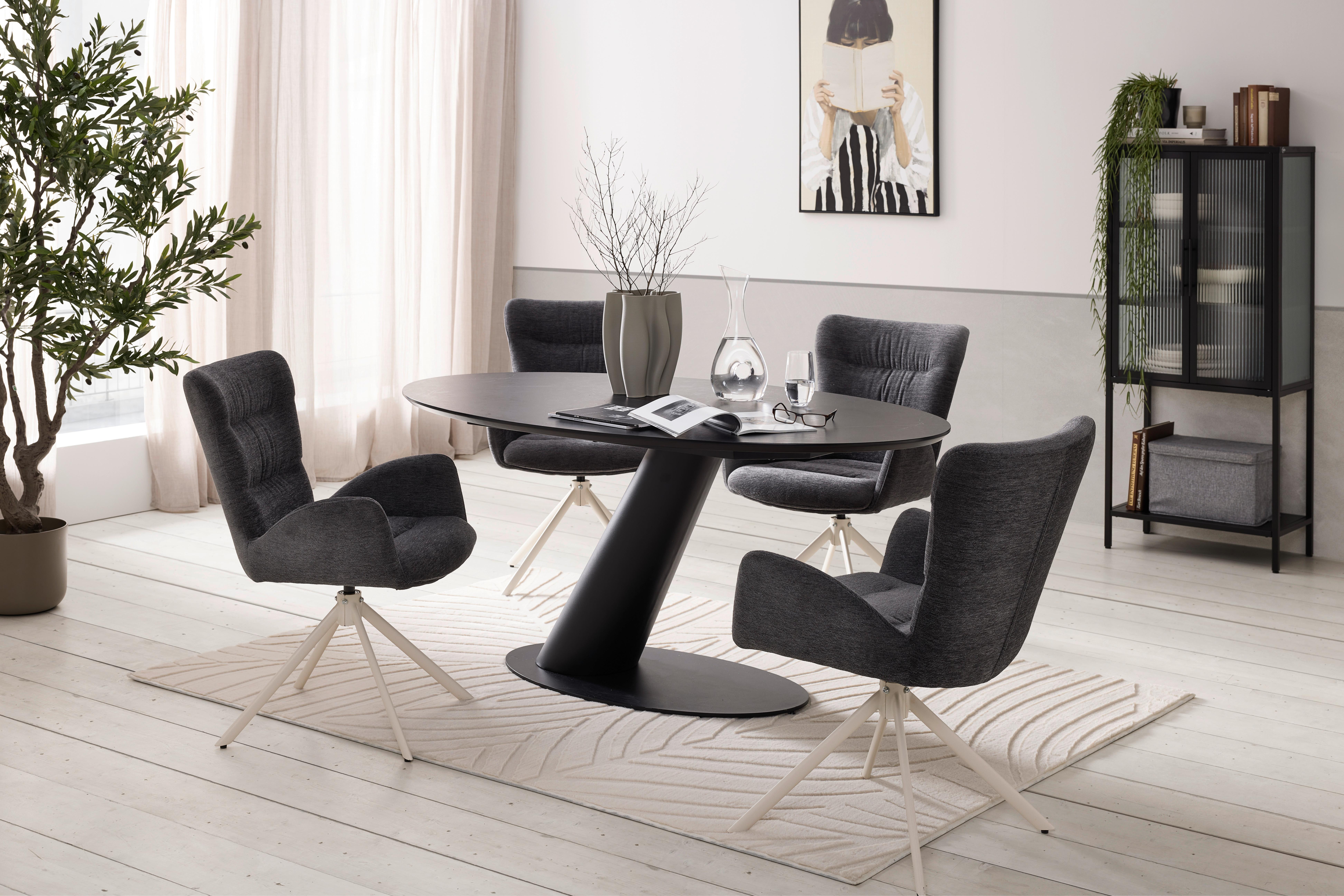 MATBORD STEVEN - svart, Design, metall/trämaterial (160/76/95cm) - Mömax