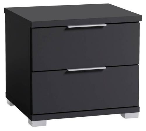 SZAFKA NOCNA CZARNY SZER. 46 CM - kolor srebrny/czarny, Basics (46/43/42cm) - P & B
