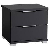 SZAFKA NOCNA CZARNY SZER. 46 CM - kolor srebrny/czarny, Basics (46/43/42cm) - P & B