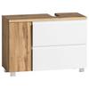 Waschbeckenunterschrank Matt weiß/Wotan Eiche - Eiche Wotan/Weiß, MODERN, Holzwerkstoff (85/56/35cm) - Held