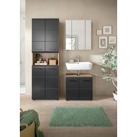 BADEZIMMER ICE - Eiche dunkel/Schwarz, Basics, Holzwerkstoff/Kunststoff (120cm) - MID.YOU