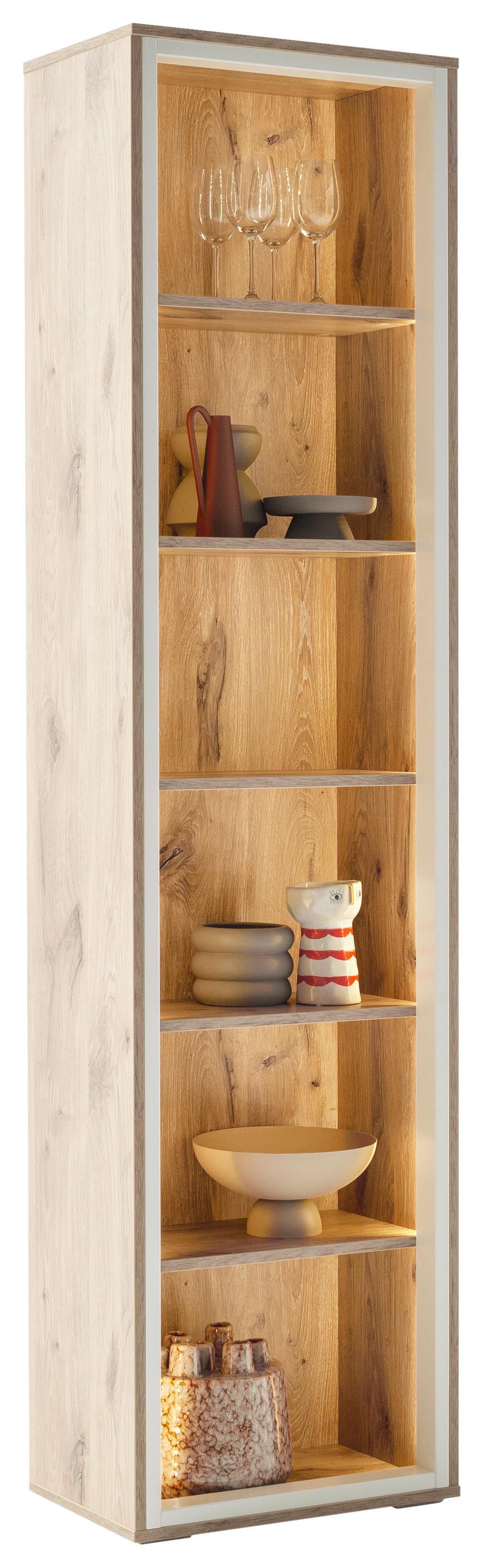 Regalelement Santerno Weiß/Eichefarben - Weiss/Eichefarben, Konventionell, Holzwerkstoff (50/197/32cm) - Mömax