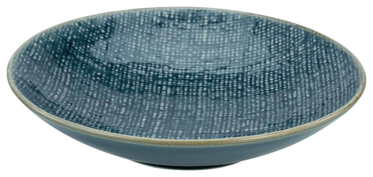 Farfurie adâncă Canvas - albastru, ceramică (22/22/5cm) - Premium Living