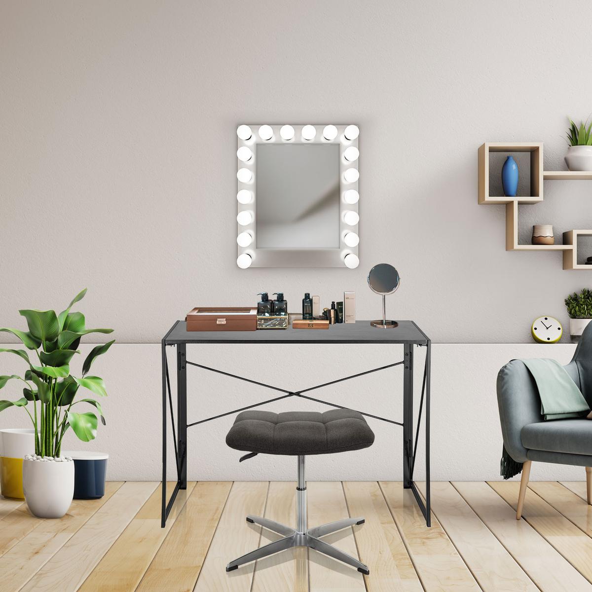 Bürohocker Saranto Schwarz - Silberfarben/Schwarz, MODERN, Textil/Metall (47/49/47cm) - MID.YOU