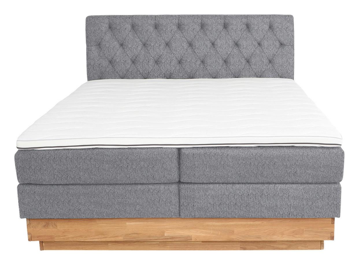 Boxspringbett Marie in Grau ca. 160x200cm - Grau, Holz/Kunststoff (160/200cm) - Zandiara