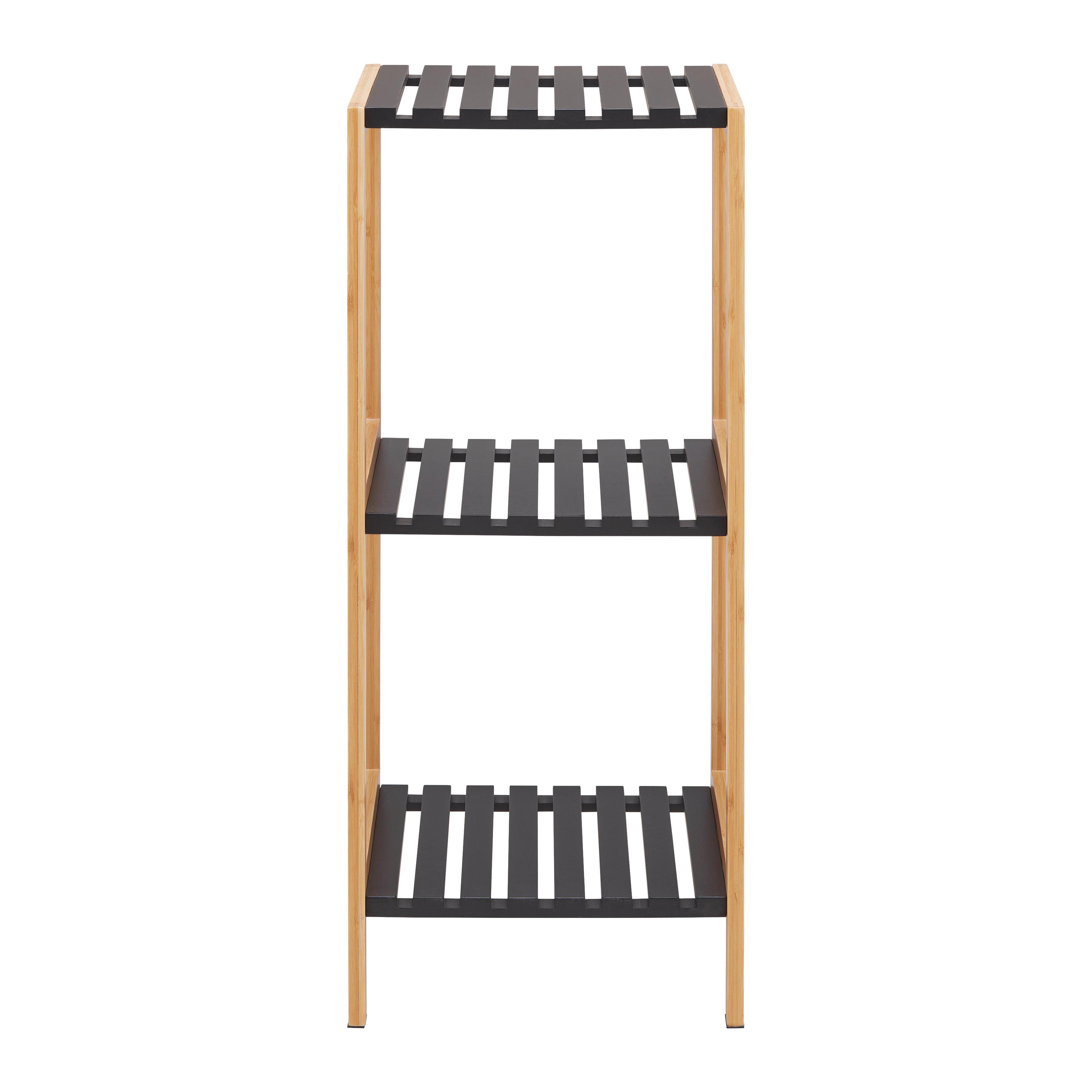 Regal Elsa in Schwarz/Naturfarben - Schwarz/Naturfarben, MODERN, Naturmaterialien/Holzwerkstoff (34/79/33cm) - Mömax