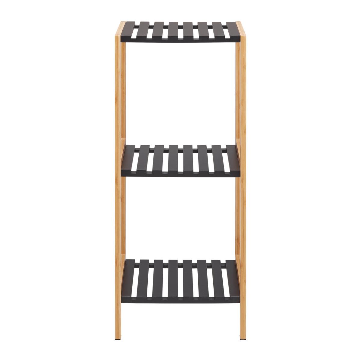 Regal Elsa in Schwarz/Naturfarben - Schwarz/Naturfarben, MODERN, Naturmaterialien/Holzwerkstoff (34/79/33cm) - Mömax