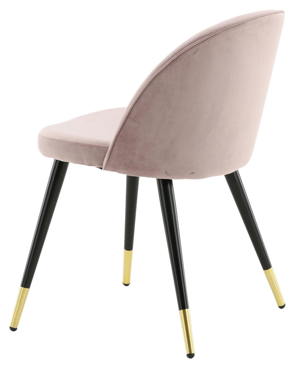 STUHL-SET VELVET - Pink/Messingfarben, Design, Textil/Metall (57/76.5/50cm) - Livetastic