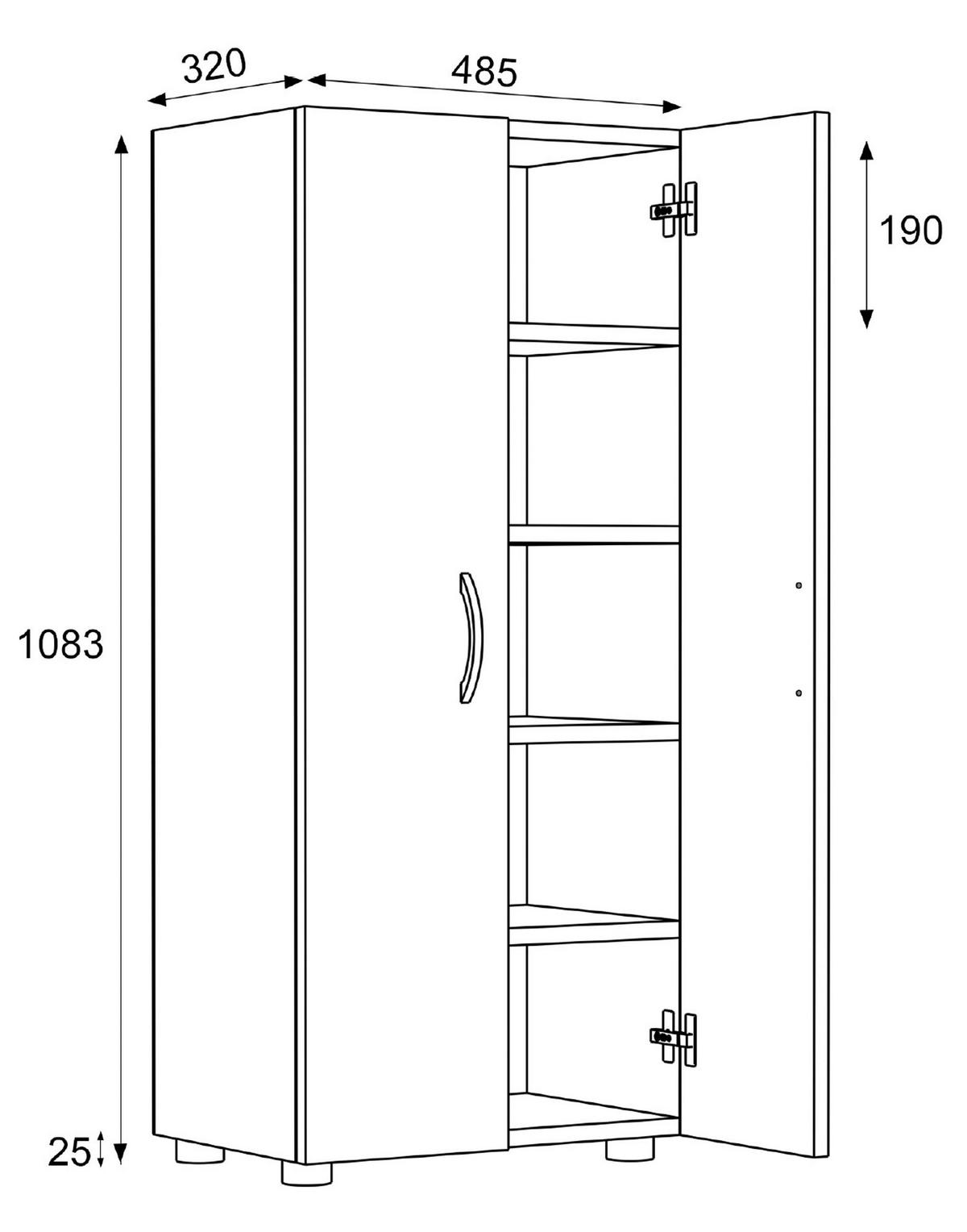 Omara Za Čevlje Ulas, Hrast - siva/barve aluminija, Moderno, kovina/umetna masa (49/108/30cm) - MID.YOU