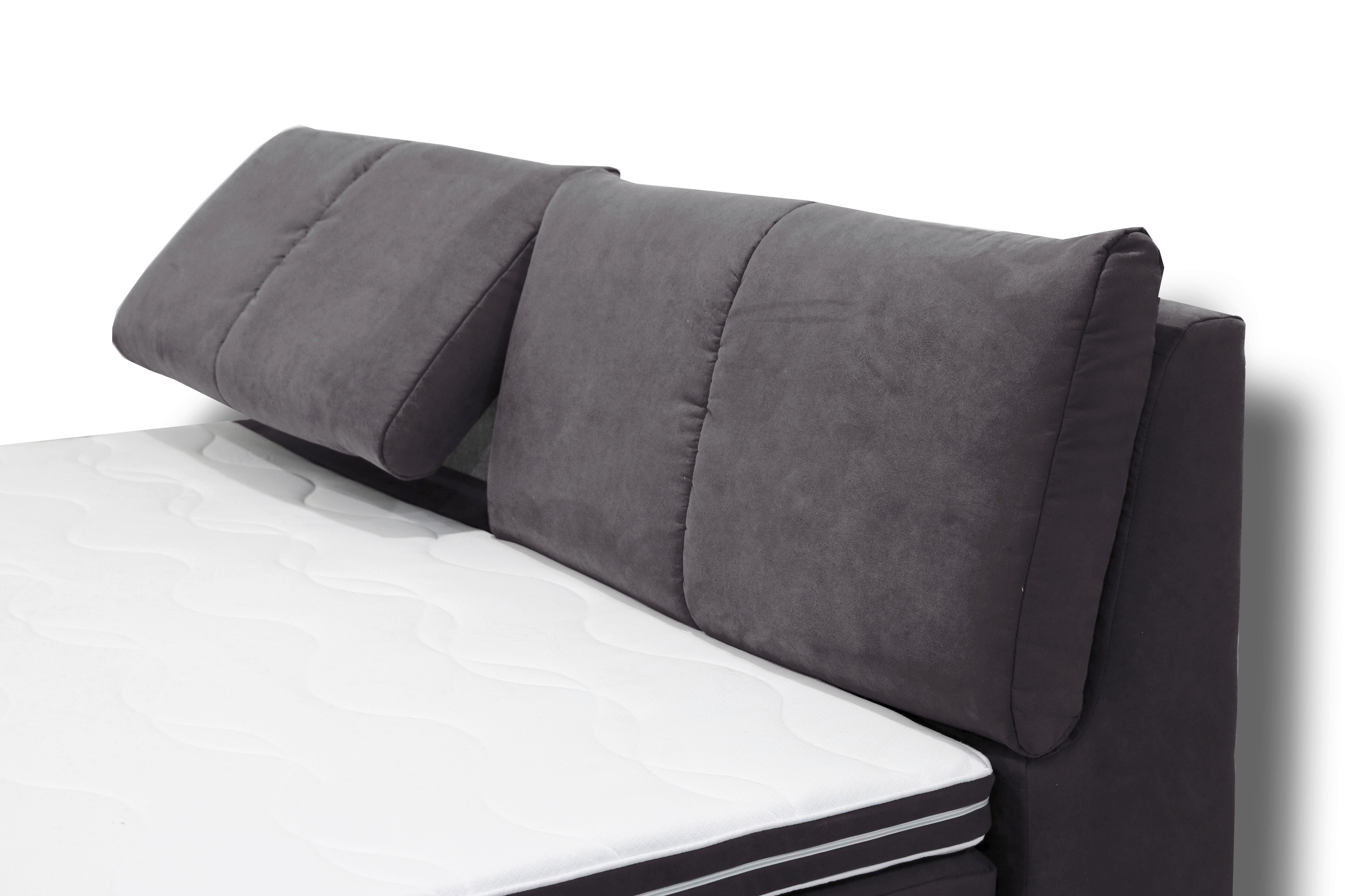 Boxspringbett Tabea Schwarz ca. 180x200cm - Schwarz/Alufarben, KONVENTIONELL, Karton/Naturmaterialien (180/200cm) - Mömax