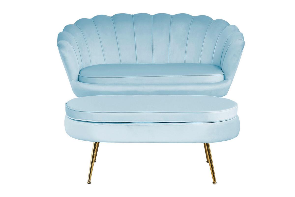 Tabure Samt, Svetlo Siva - zlate barve/svetlo siva, Moderno, kovina/tekstil (99/40/44cm) - Livetastic